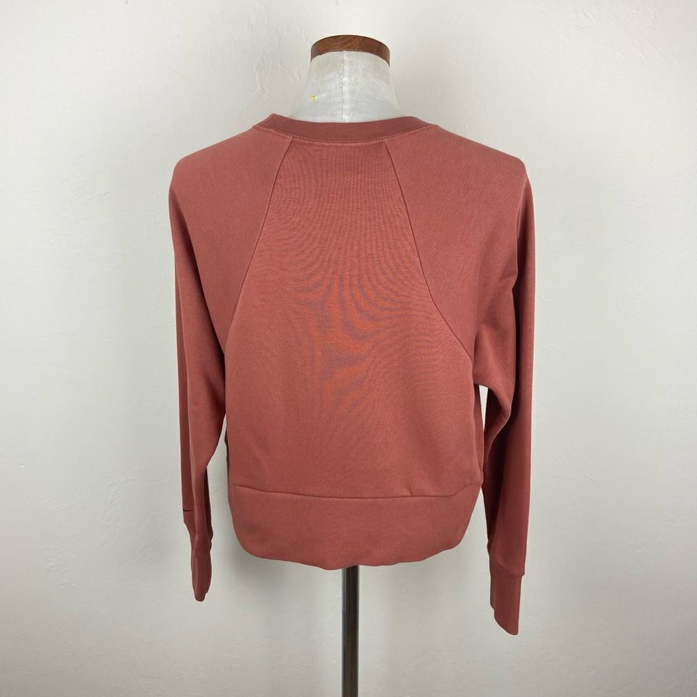 Nike Dri Fit Get Fit Fleece Training Crop Sweatshirt - Burnt Orange - Picture 6 of 7